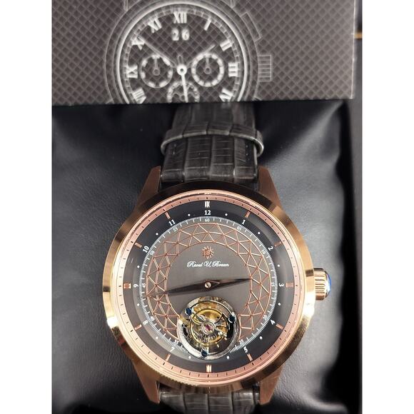 Raoul U. Braun 45mm Mechanical Tourbillon Leather Strap Watch RUB05-T63 - Picture 10 of 16